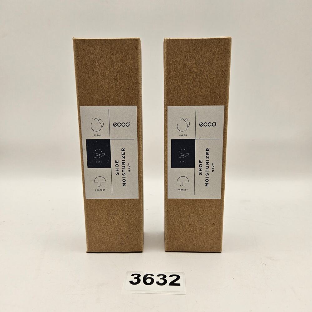 LOT OF 2 - ECCO SHOE MOISTURIZER SMOOTH LEATHER CARE CREAM NAVY